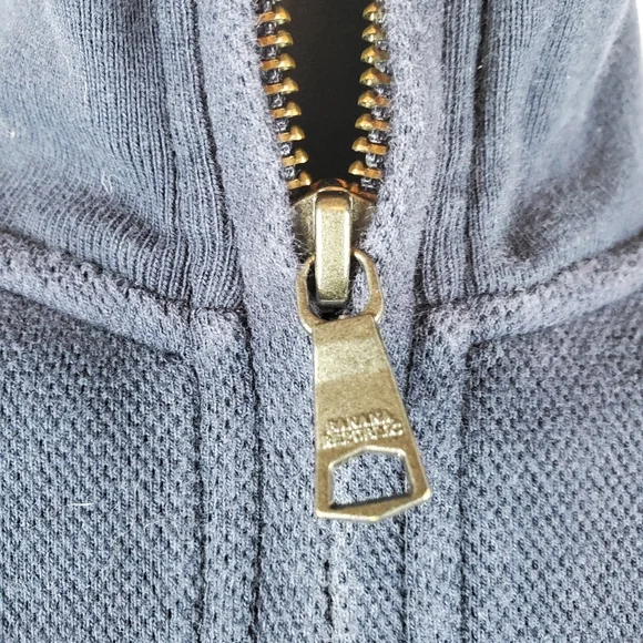 Banana Republic Navy Tight Knit Zip Up Jacket Size L Mens - Picture 4 of 10